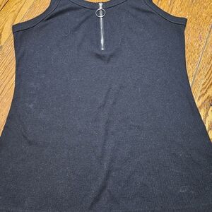 Black TankTop with Zipper Detail